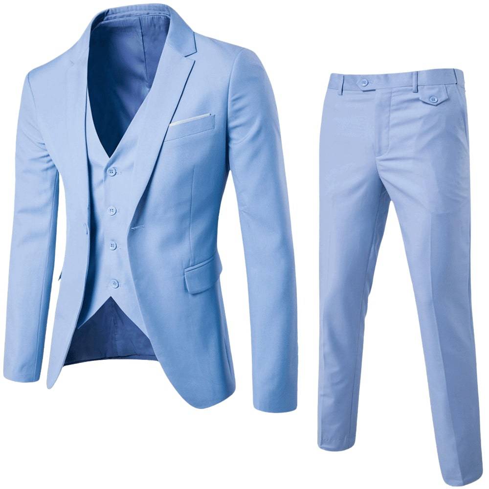 Close-up of fabric detail on a men's classic tailored suit, highlighting spring material and quality.