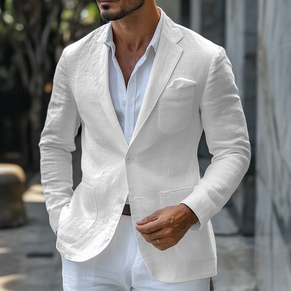 Men's classic tailored summer blazer for sleek elegance. Perfect for smart casual & sophisticated events.