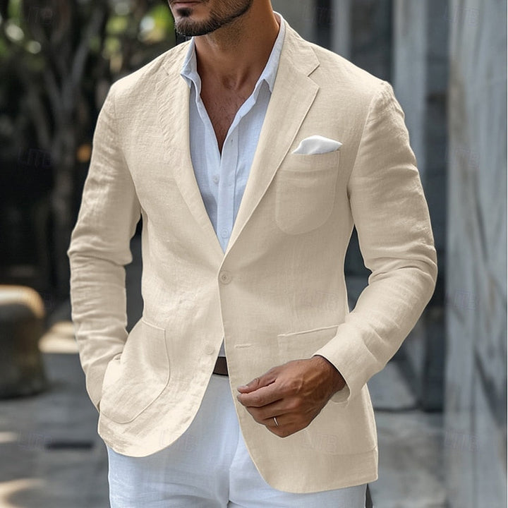 Lightweight men's summer blazer. Tailored fit jacket, ideal for formal wear, parties, and elegant style.