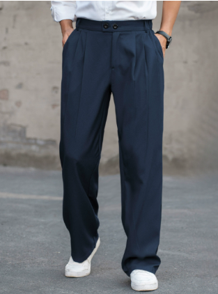 Elegant men's comfort fit wide-leg tailored pants, ideal for summer style and casual wear.