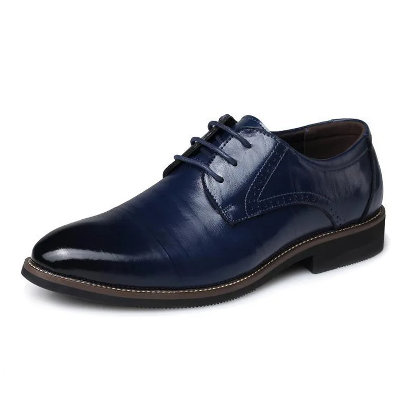 Stylish black eco-friendly men's oxford shoes made of vegan leather, side profile, lace-up design