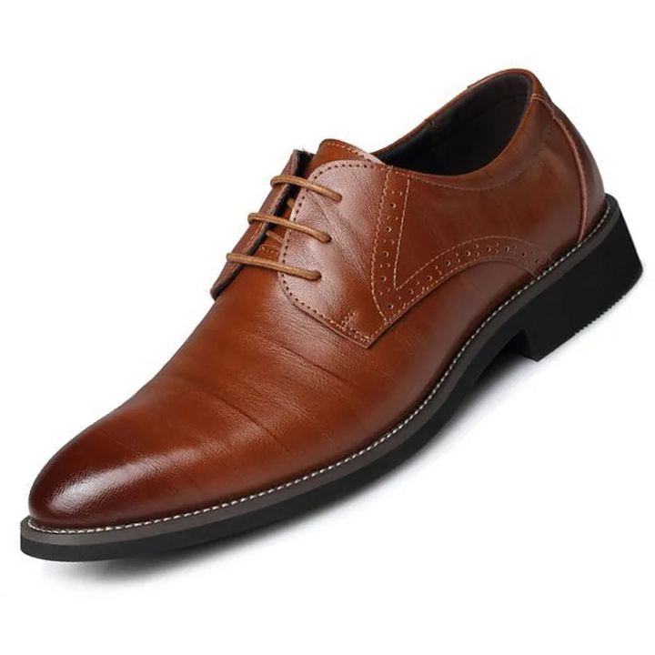 Men's formal vegan leather oxford shoes in a rich burgundy, suitable for office wear and events