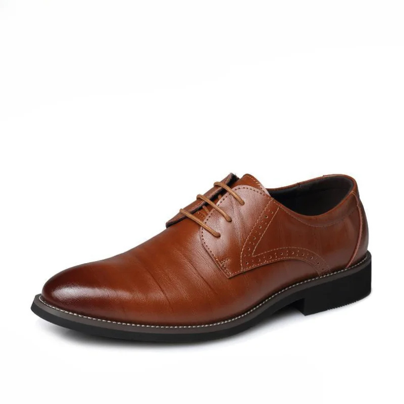 Classic men's navy blue vegan leather oxford dress shoes, comfortable and stylish for smart occasions