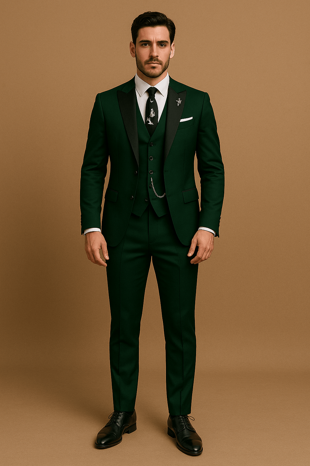 Side profile of a gentleman in a well-fitted three-piece formal suit, exuding timeless style.
