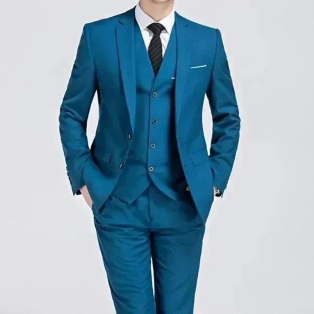 Classic men's tailored three-piece suit for spring fashion, a versatile formal wear option