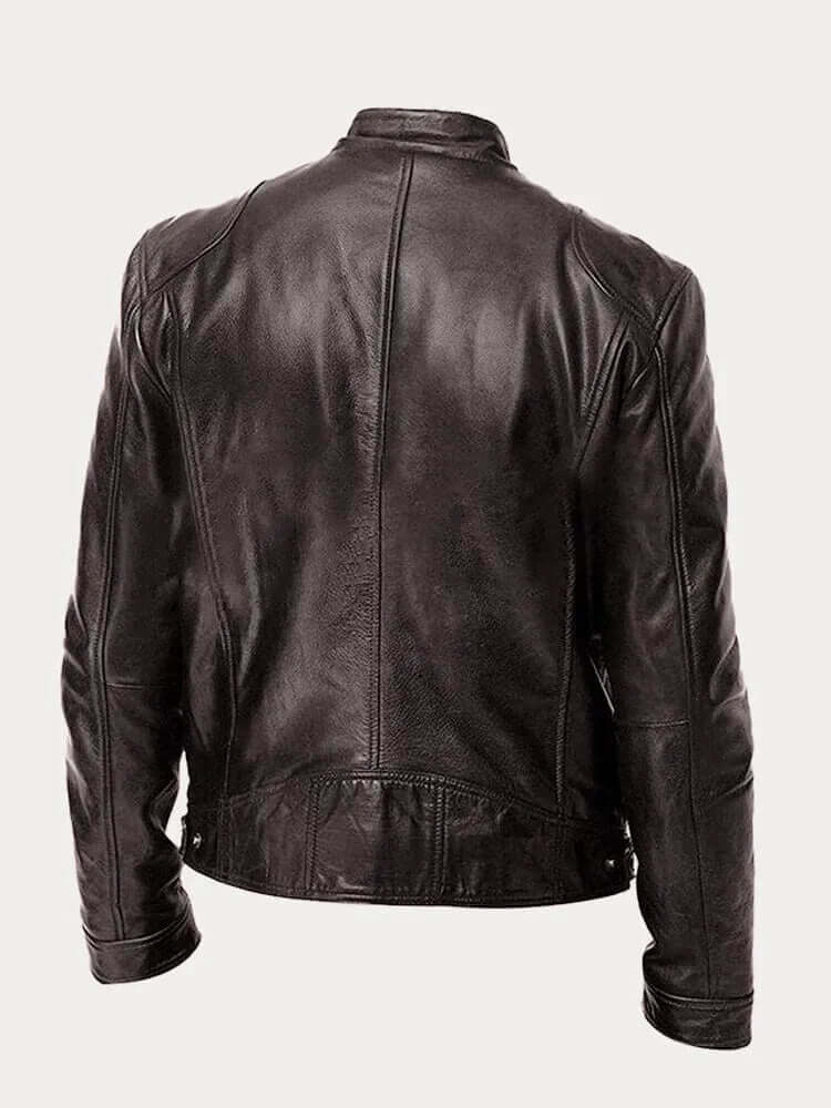 Front view: Men's classic all-season jacket. Zipper detail, perfect for stylish urban wear.