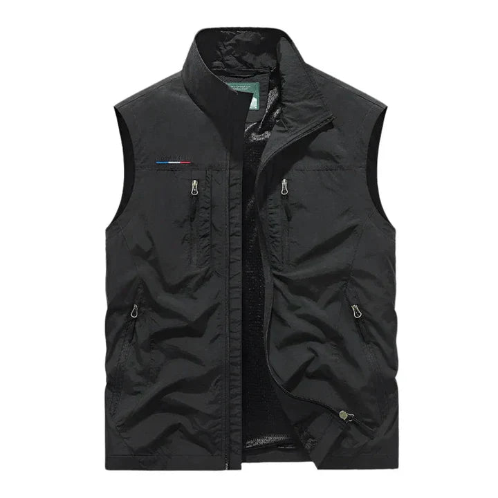 Classic men's padded vest, water-resistant outerwear designed for winter and casual comfort.