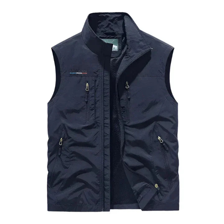 Men's new water-resistant bodywarmer vest, ideal for outdoor adventures and layering in cold weather.
