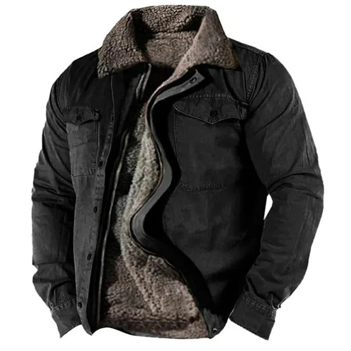 Rugged men's western style suede jacket, ideal for autumn fashion and warmth