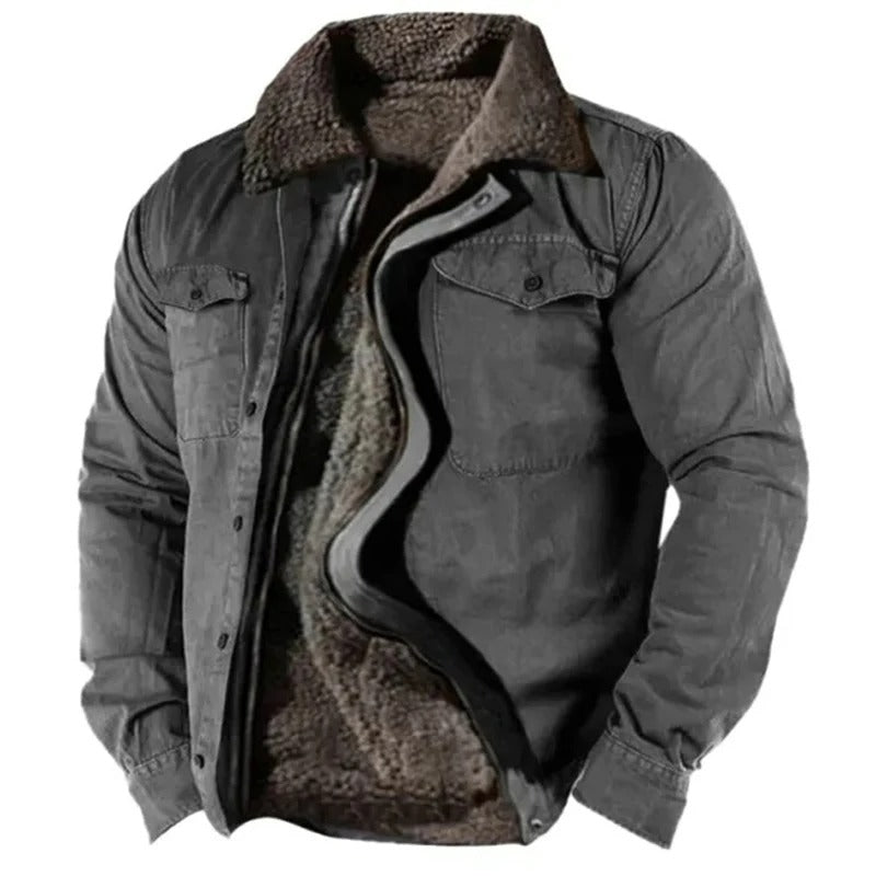 Stylish men's western jacket in suede, a versatile button-down for rugged casual wear