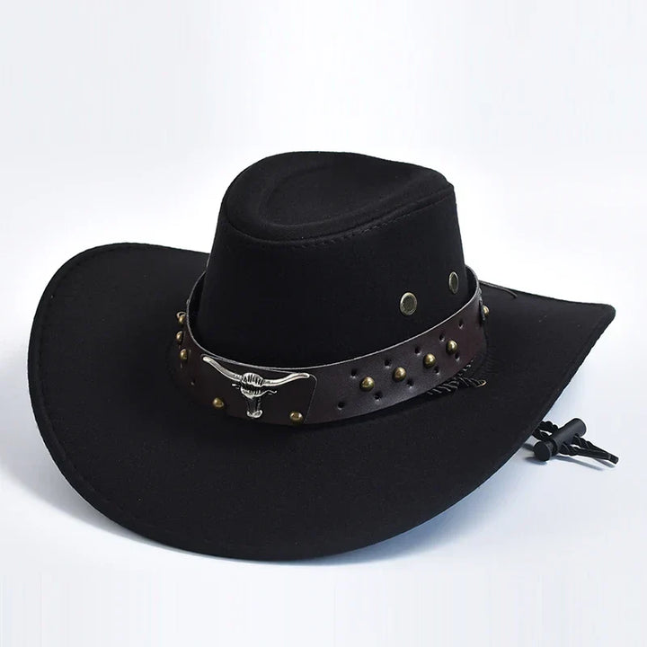 Fashionable men's wide brim western hat, a versatile cowboy accessory for outdoor events & stylish outfits.