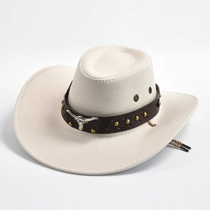 Elegant men's wide brim western cowboy hat with classic design; a timeless fashion accessory for all seasons.