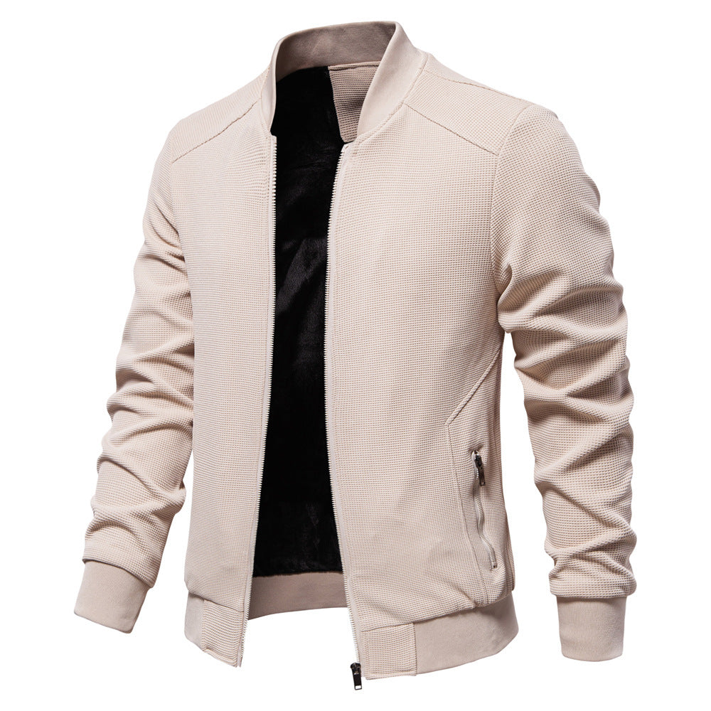 Stylish men's bomber jacket, a lightweight zip-up outerwear perfect for casual fall outfits and everyday wear.