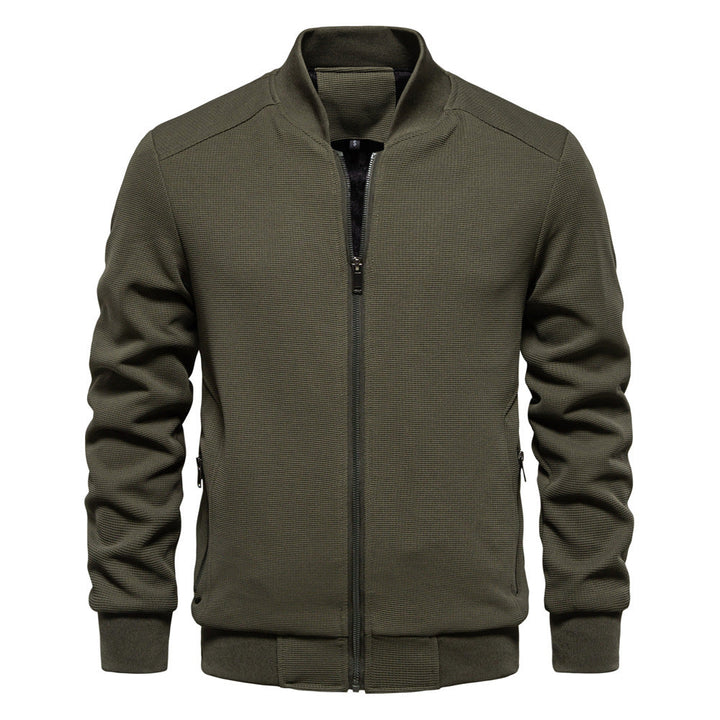 Stylish men's fall bomber jacket, a casual zip-up with a modern design and comfortable fit for daily wear.