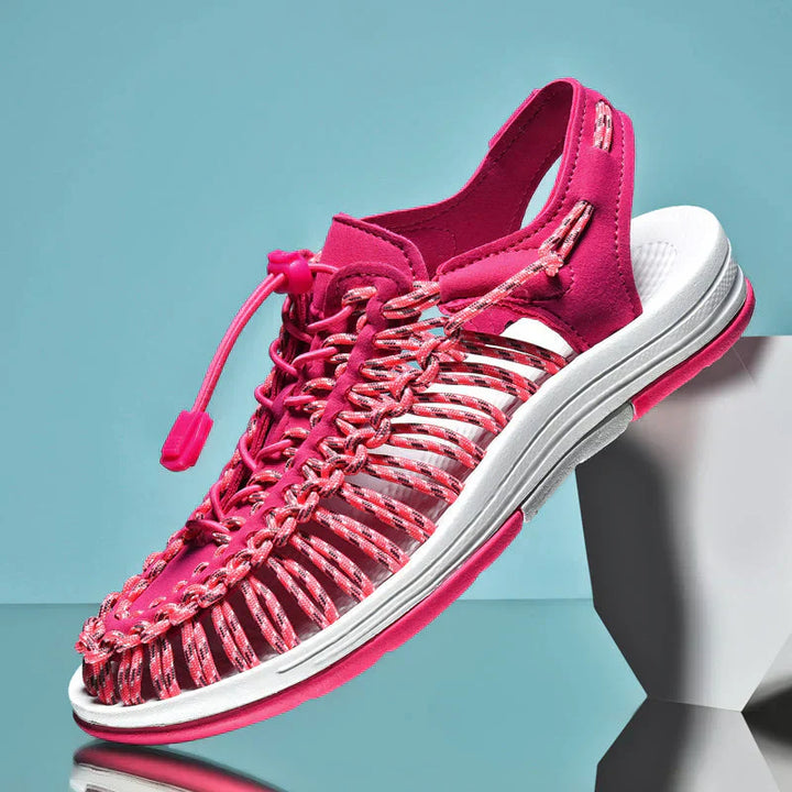 Stylish men's closed toe summer footwear with adjustable lace, suitable for casual & active use.