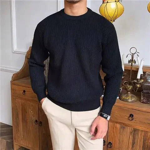 Stylish men's pullover sweater for versatile layering; perfect for fall & winter fashion.