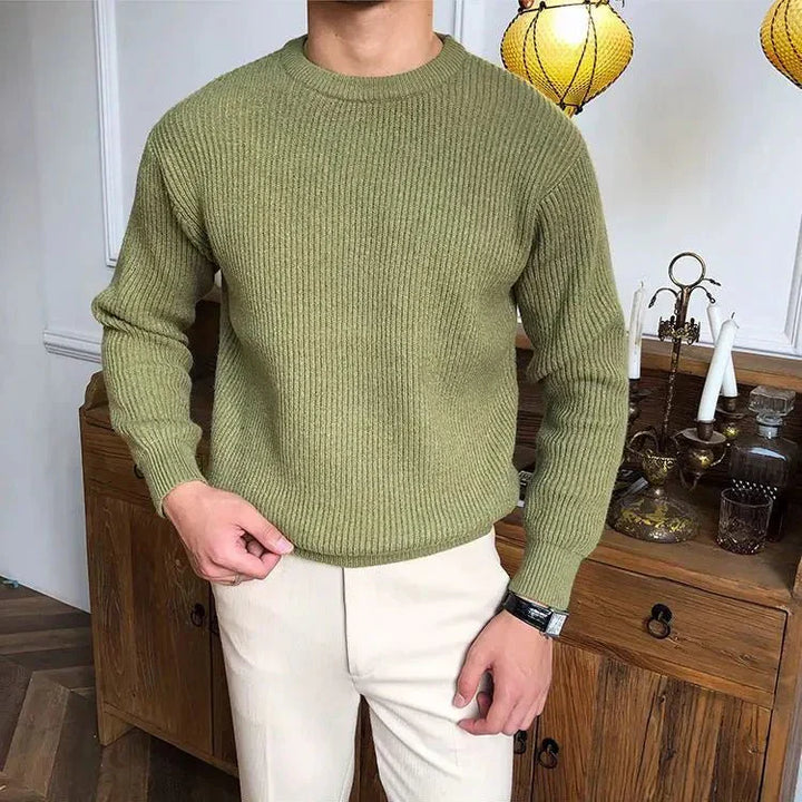 Classic men's comfortable pullover sweater, a stylish everyday layering top.