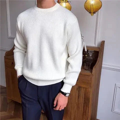 Versatile men's pullover sweater, a stylish layering top for comfortable casual and everyday wear.