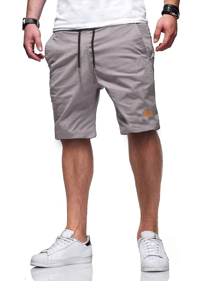 Relaxed fit men's comfortable drawstring shorts, great for versatile summer everyday style.