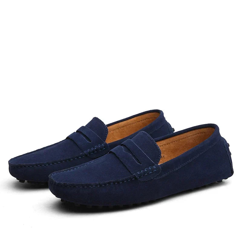 A pair of men's elegant driving loafers, ideal slip-on footwear for comfort and style.