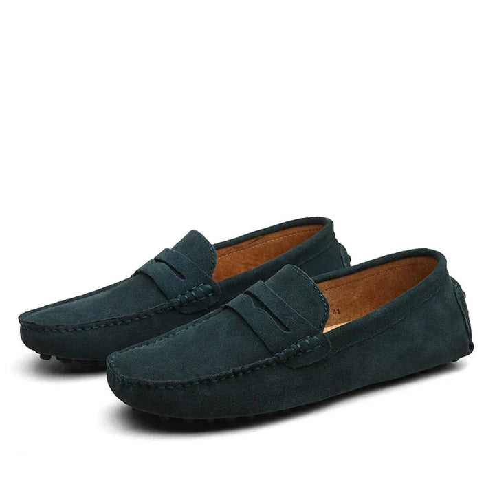 Side view of a men's versatile driving loafer, highlighting elegant design and comfort.