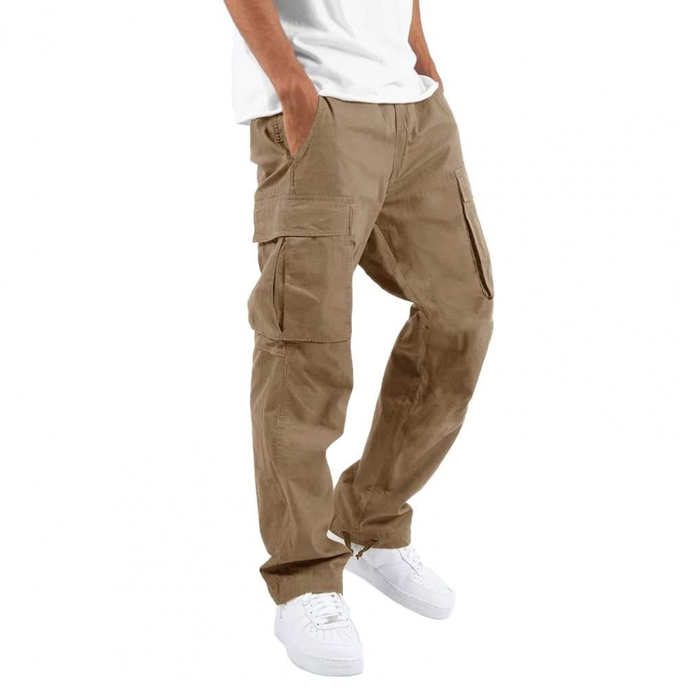 Durable men's everyday cargo pants, offering flexibility & comfort, featuring practical multi-pockets.