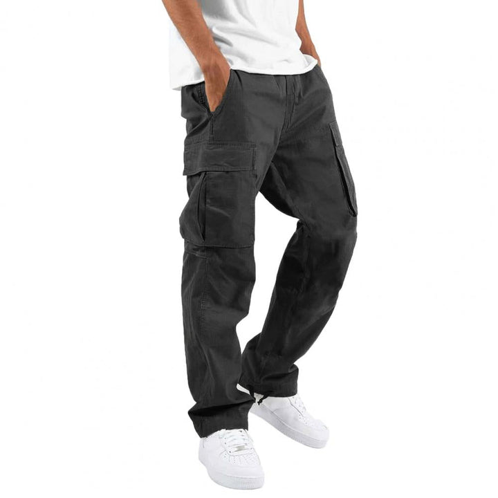 Relaxed fit men's utility cargo pants, super comfortable & flexible for versatile daily fashion.