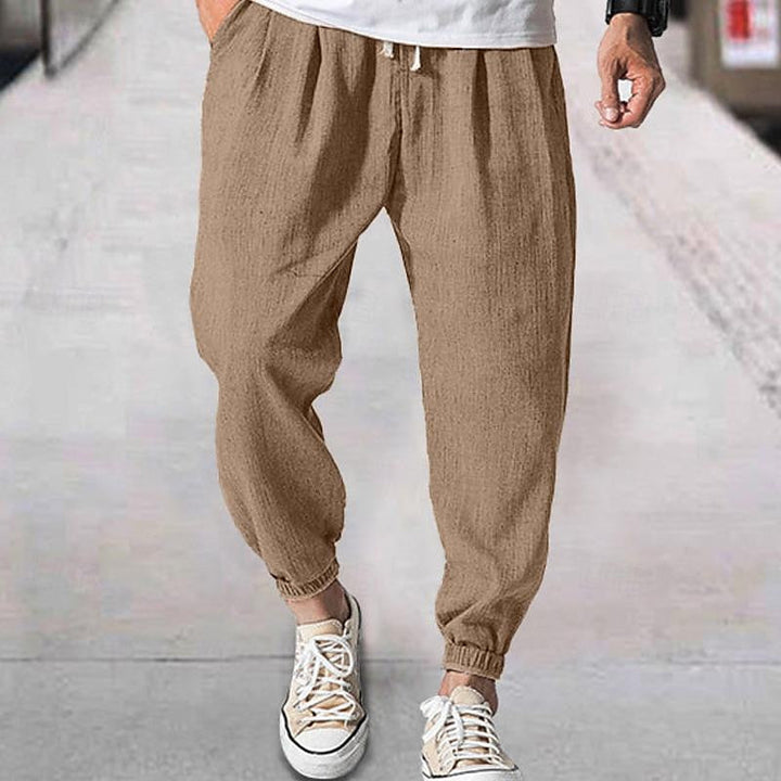 Comfortable men's joggers for versatile casual wear, whether lounging at home or running errands.