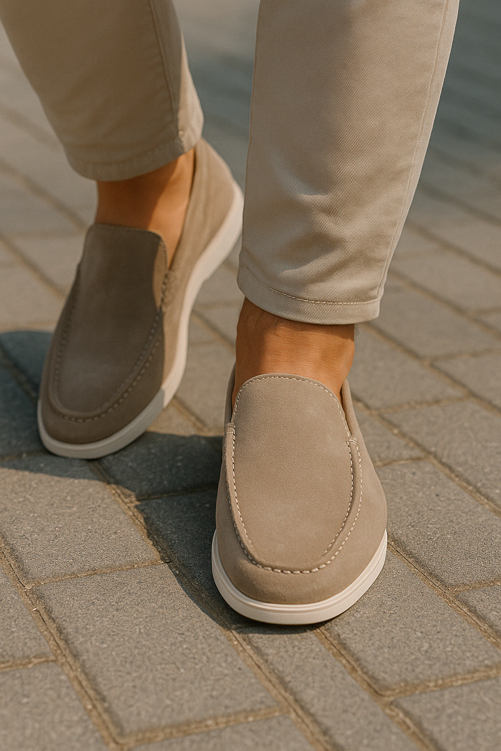 Comfortable men's slip-on loafers, ideal for all-day wear with a flat sole and classic round toe design.