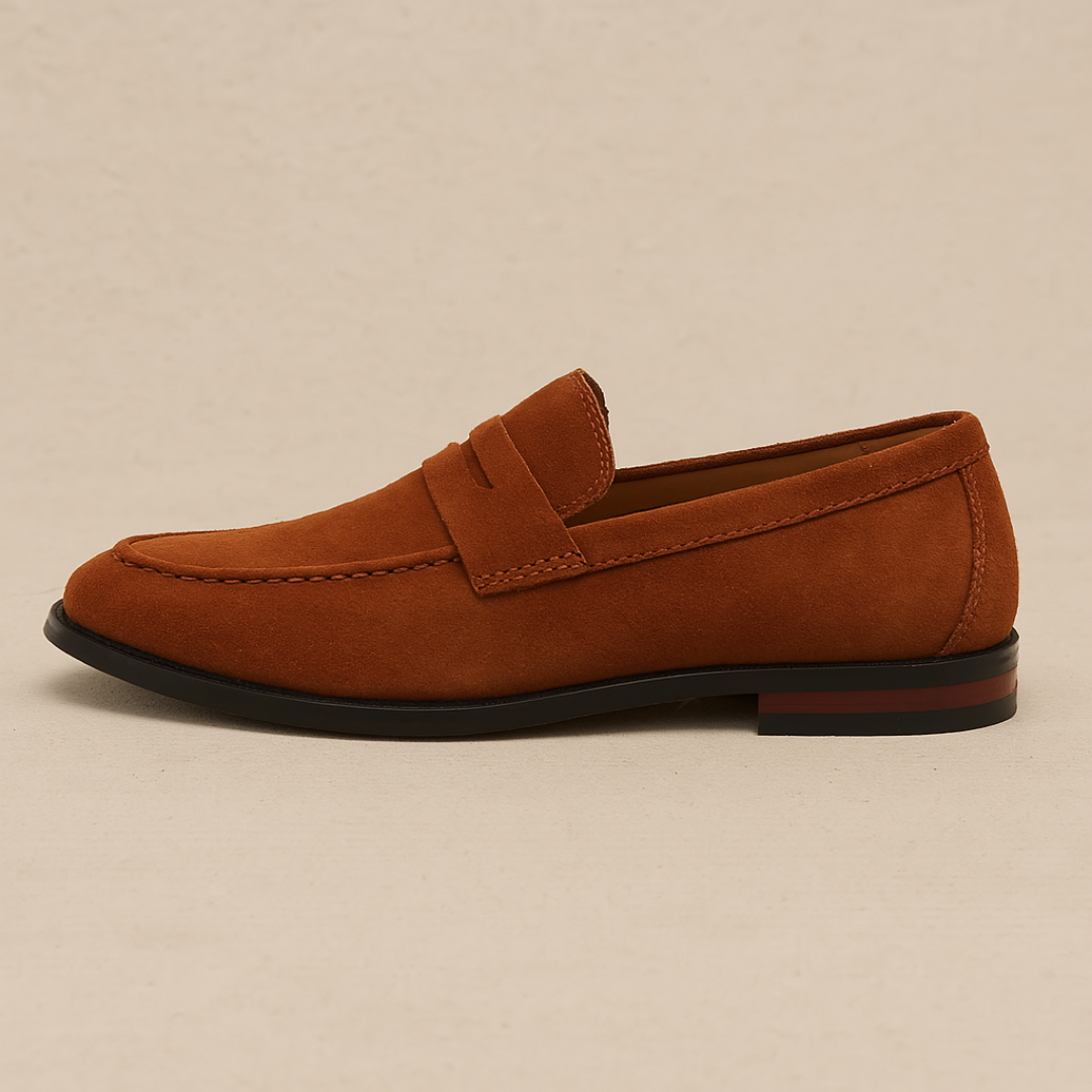 Versatile men's slip-on loafers, combining comfort with a smart penny loafer design for business casual or formal events.