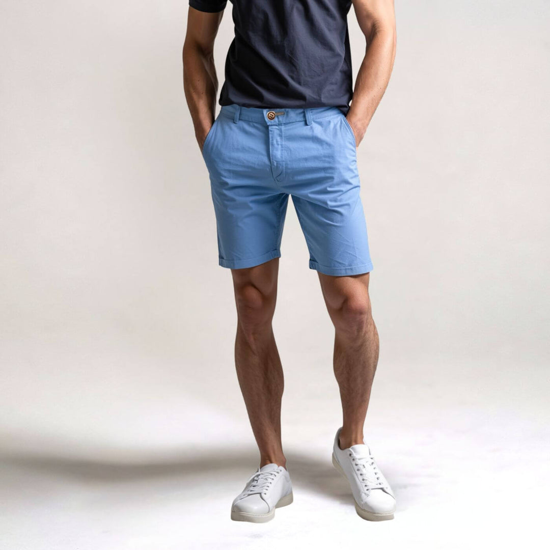 Men's comfortable stretch chino shorts, perfect for casual summer wear.