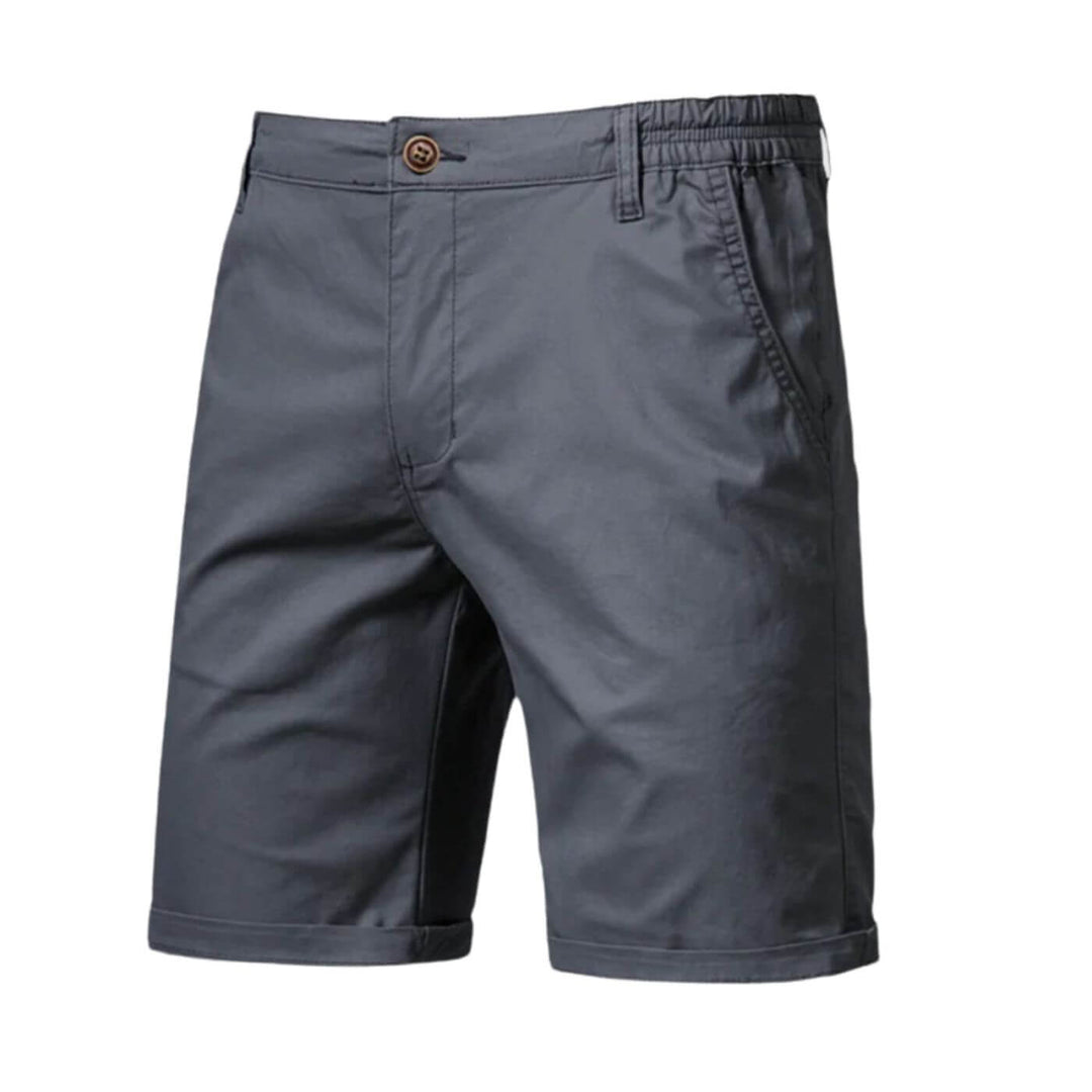 Relaxed fit men's chino shorts with stretch, designed for ultimate comfort.