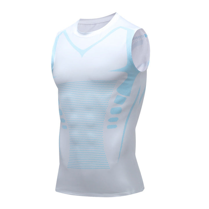 Comfortable men's athletic compression tank top for gym workouts, activewear, and daily supportive base layer.