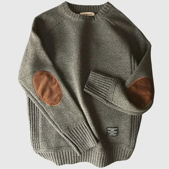 Men's cozy alpine style wool blend knit sweater, ideal for warm winter fashion and casual wear.