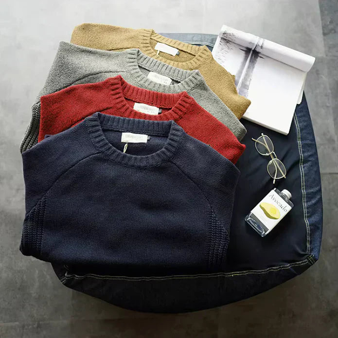 Men's knit sweater with classic alpine design, offering comfort and warmth for winter.