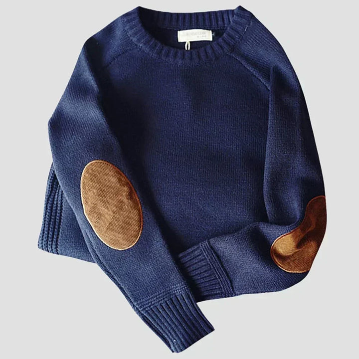 Men's winter fashion knit sweater, showcasing a cozy alpine style and wool blend material.