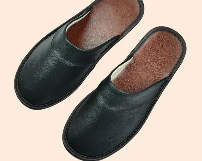 Orthopedic men's house slippers featuring strong arch support for pain relief and all-day comfort.