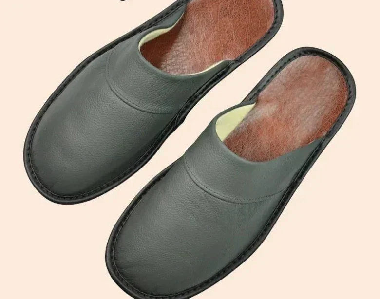 Soft, cozy men's comfort slippers with plush lining, arch support, and durable non-slip sole for home.