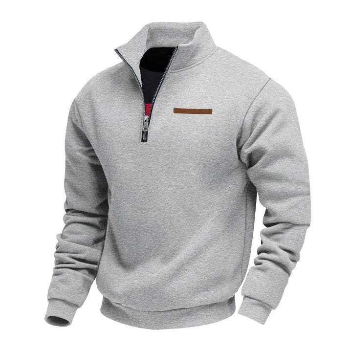 Men's cozy fleece pullover sweatshirt in heather gray, comfortable and warm winter apparel