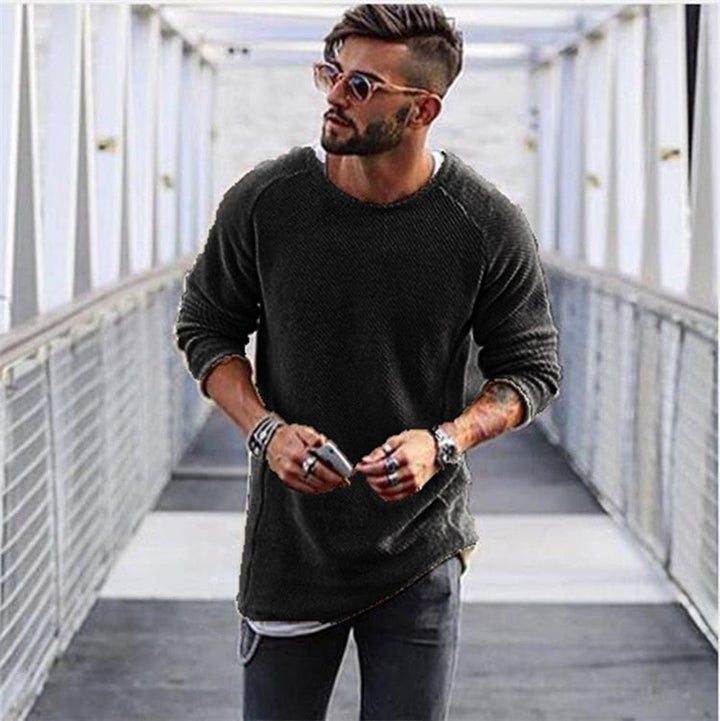 Men's warm long sleeve pullover sweater. Cozy knit crewneck for casual fall & winter fashion. A comfy essential.