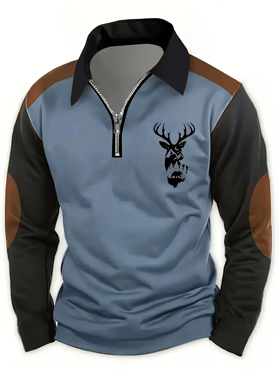 Warm men's autumn sweater with a unique textured knit pattern, ideal for cozy fall fashion. Features long sleeves.
