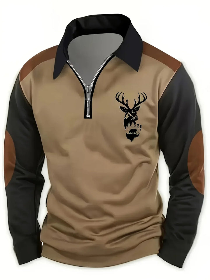 Casual men's long sleeve pullover sweater, featuring a stylish textured knit, suitable for comfortable autumn apparel.