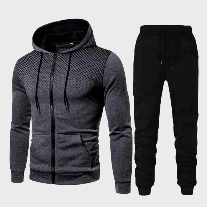 Men's dotted chest tracksuit hoodie, comfortable sportswear for casual style and activity