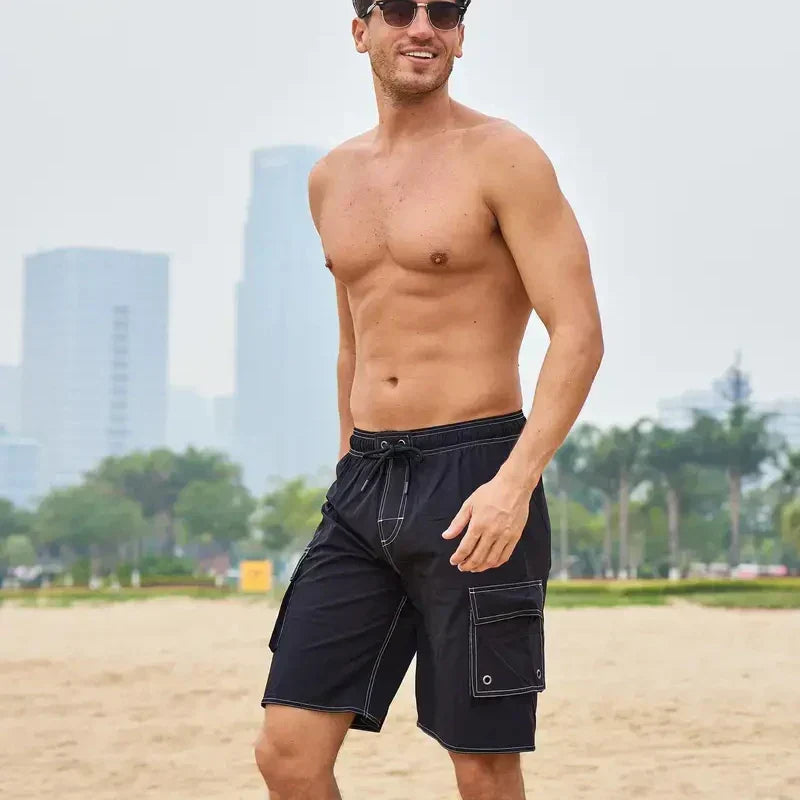 Stylish men's dual layer quick dry shorts for gym, running, and all active training, enhancing performance.