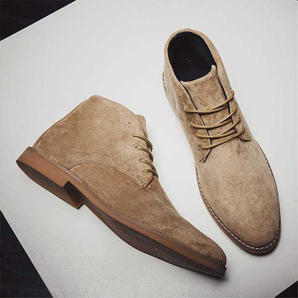 Stylish men's ankle boots, comfortable & durable for casual or outdoor wear. Slip-resistant design.