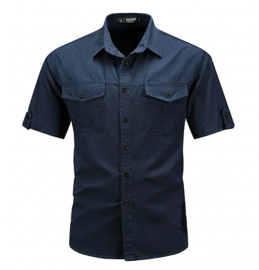 Rugged men's outdoor cargo shirt, tactical utility design with durable fabric and practical multi-pockets for adventure.