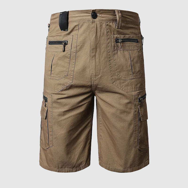 Men's practical multi-pocket cargo shorts, comfortable for summer outdoor adventures.