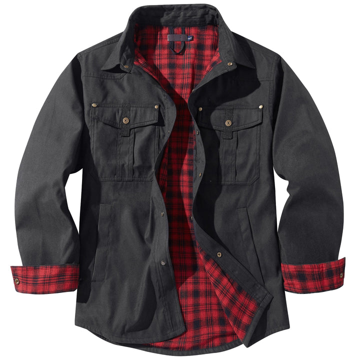 Practical men's insulated jacket with multiple pockets for outdoor essentials.