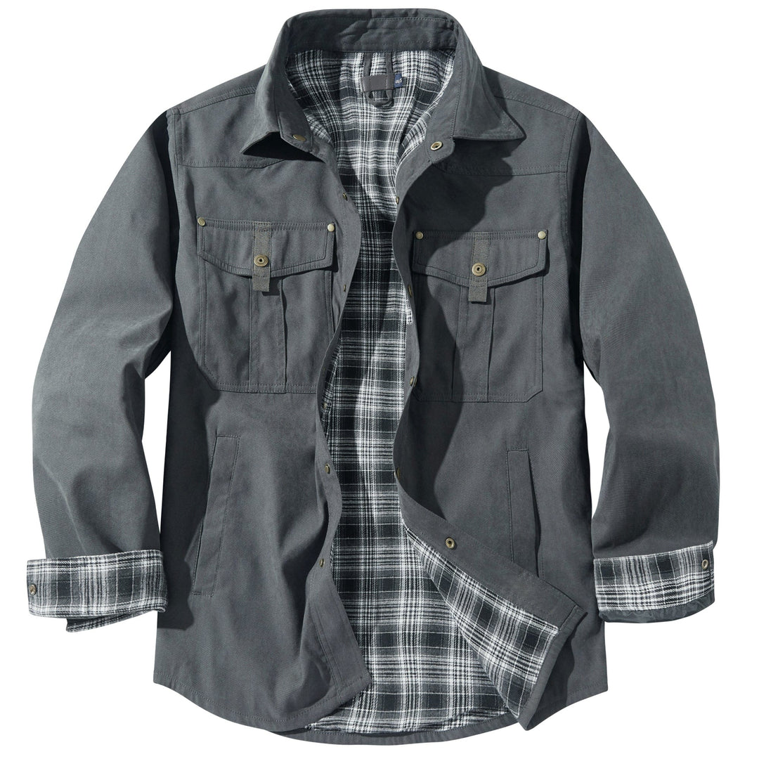 Comfortable men's everyday jacket, insulated with flannel for a cozy feel.