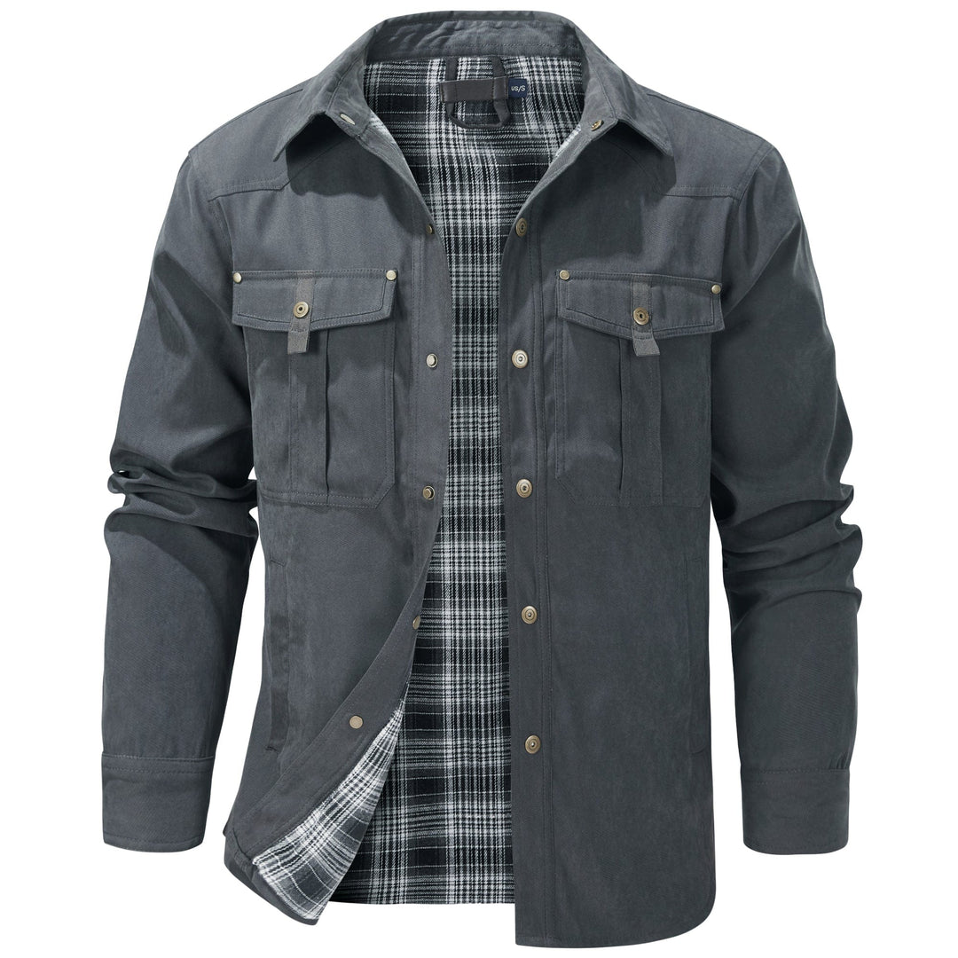Versatile men's winter jacket with insulated flannel lining, perfect for outdoor activities.